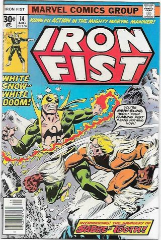 Iron Fist 14 Marvel 1977 1st App.  Sabretooth,  Chris Claremont / John Byrne Vf