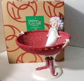 Dept 56 Christmas Krinkles Patience Brewster Santa Claus Candy Bowl -