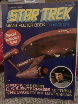 Star Trek Giant Poster Book 1977 Vintage Spock,  Kirk,  Mccoy Voyage 1