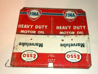Motor Oil Can Empty Quart Gas Sign Vintage Fina,  Esso Maple Syrup Sap Lid