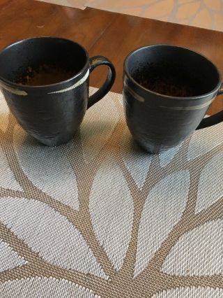 2 Joseph Abboud Solaris Coffee Tea Cup Mug 5022601 Dark Brown Gold