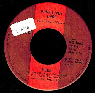 Mfd In Canada 1977 Funk Disco 45 Rpm Heem : Funk Lives Here,  Party,  Party Sha