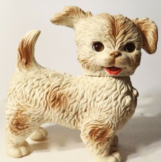 Vintage Edward Mobley Arrow Rubber Squeak Toy Dog With Sleepy Eyes
