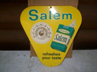 Vintage Salem Cigarette Advertising Sign Thermometer - Oil - Gas - Grocery - Candy Store
