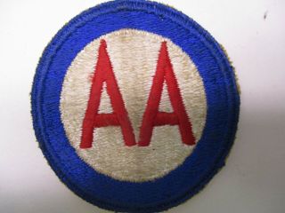 U.  S.  Wwii Army Anti Aircraft Command Shoulder Patch Attributed To Pvt Bill Chat