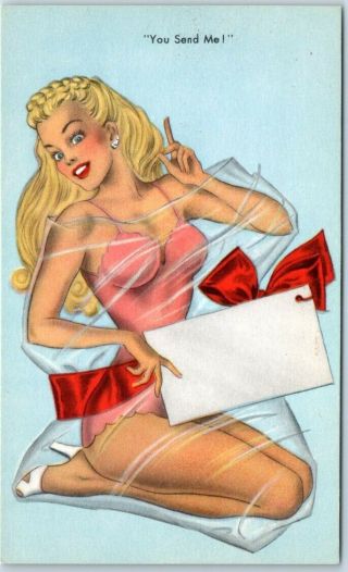 1940s Pin - Up Girl Postcard Blond Girl Lingerie " You Send Me " Eo14 Canada