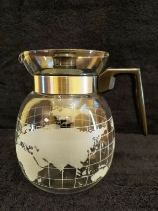 Vintage Nestle Nescafe glass World Globe Carafe,  Creamer & Sugar Bowl Great Cond 2