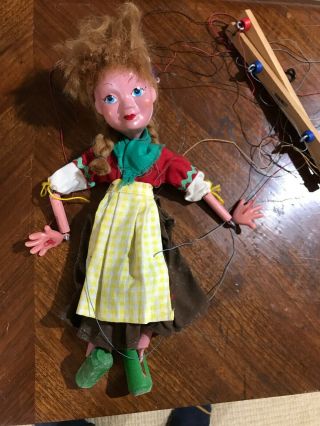 Vintage Pelham Puppet Type Sl Gretel 1960s Marionette Doll Fairytale Collectible