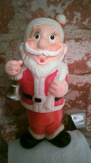 1950s Alp Wind Up Christmas Toy Mechanical Bell Ringing Santa Claus 