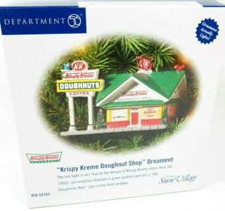 Department 56 Krispy Kreme Doughnut Shop Ornament Snow Village (55163) Euc,  Box