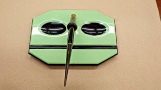 Parker Duofold Desk Set With Duofold Pen And Green Base