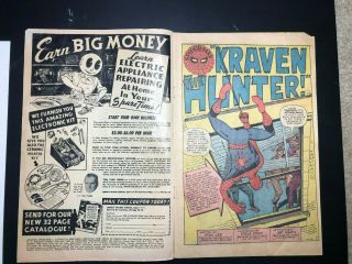 Spider - Man 15 first app Kraven the Hunter Stan Lee Ditko 3.  0 Marvel ' 64 3