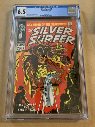 Silver Surfer 3 Cgc 6.  5 Marvel Comics Stan Lee 1st Mephisto