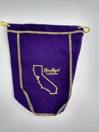 Rare Crown Royal Country State Bag Purple Gold California Ca 9 " Medium 750ml
