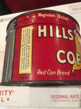 Vintage coffee Can Hills brothers With Key On Bottom WoW 3
