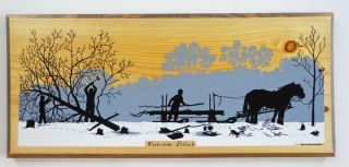 1984 Country Art " Winter Potluck " By Harvey Bernard.  Size Abt.  16.  25 " X 7.  25