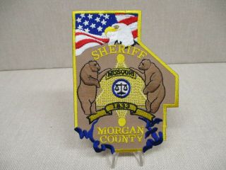 Morgan County,  Mo Sheriff Department Patch,  County Shape,  Eagle & Flag