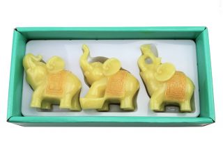 Feng Shui Set Of 3 Elephant Trunk Statues Wealth Figurine Home Decor