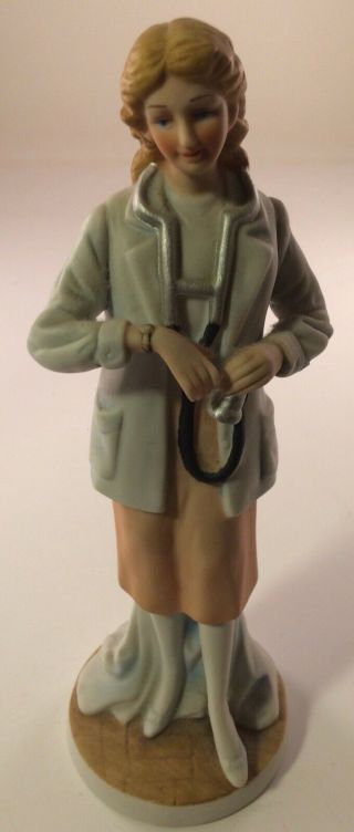 Lefton China 04428 Woman Lady Doctor Physician Md Statue 8 " Figurine -