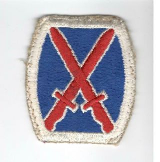 Ww 2 Us Army 10th Infantry Division Patch Inv A620