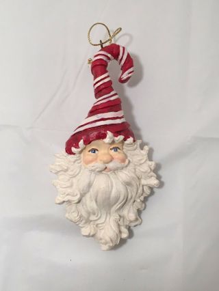 Santa Clause Ornament - Red And White - Christmas Ornament - 5 " T X 2.  5 " W