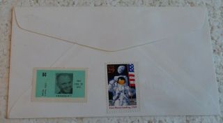 John Glenn signed 1969 Moon Landing First Day Issue postal cover,  w/extra stamps 2