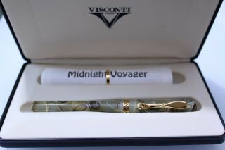 Visconti Voyager Honey Almond Fountain Pen 18kt Nib Box Never Inked