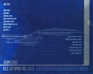 " Uss Enterprise Ncc - 1701 - D " Matted Chromium Blue Print - Side View