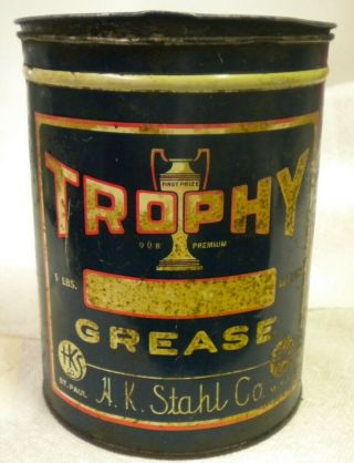 Trophy Grease 5lb Tin H.  K.  Stahl Co St.  Paul Minn