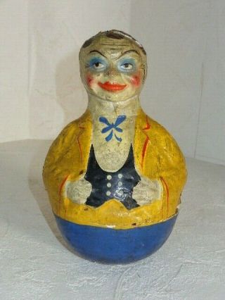 Antique Germany Paper Mache Roly Poly Wobble Toy