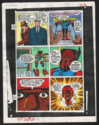 Gods 3 Production Art Hand Colored Signed Jack Kirby Anthony Tollin Pg22