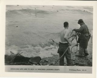 Wwii June 6 1944 Us Army D - Day Normandy Invasion Photo Life Line To Lct