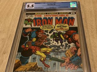Iron Man 55 (feb 1973,  Marvel) Cgc 5.  5 White Pages 1st Thanos