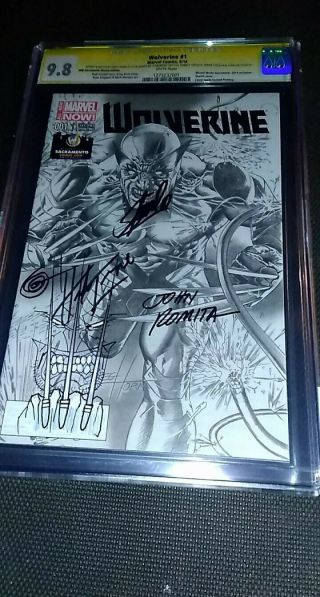 9.  8 Cgc Ss Wolverine 1 Sketch Variant Greg Horn Remark Stan Lee Signed 4x
