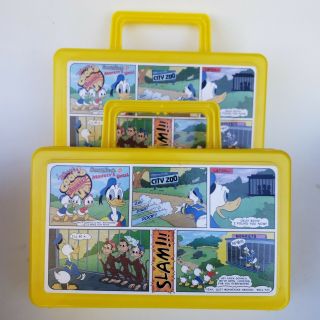 Vintage Disney Donald Duck Plastic Pencil Lunch Box 8 X 5 Whirley Industries Usa