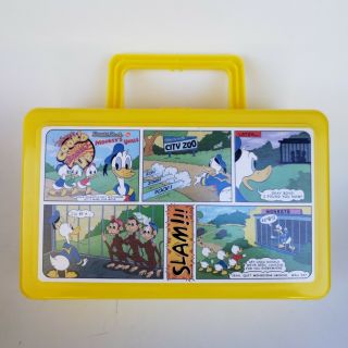 Vintage Disney Donald Duck Plastic Pencil Lunch Box 8 X 5 Whirley Industries USA 3