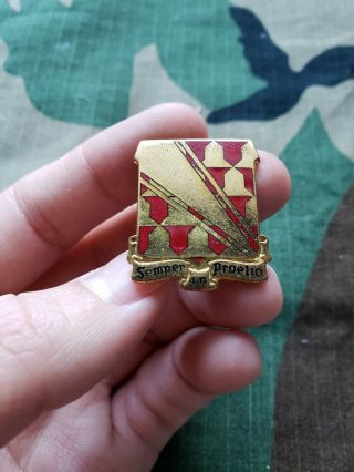 Wwii Us Army 75th Anti Aircraft Artillery Battalion Ns Neyer Dui Di Crest Pin