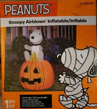 Peanuts Halloween Great Pumpkin Snoopy Woodstock Hug Airblown Inflatable Nib