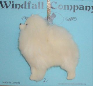 Cream Pomeranian Pom Dog Soft Plush Christmas Canine Ornament 2 By Wc