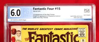 FANTASTIC FOUR 15 (Marvel) PGX 6.  0 FN Fine THE MAD THINKER - UNPRESSED,  CGC 2