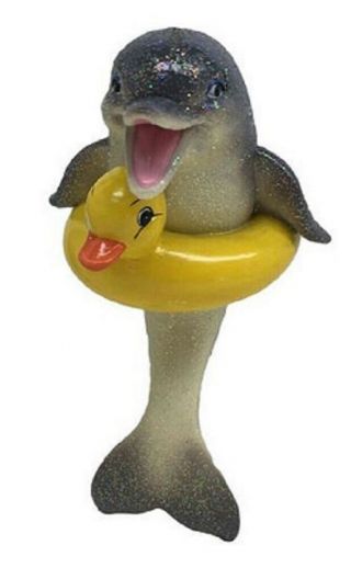 December Diamonds Duckie Dolphin With Duck Floaty Christmas Ornament 5555060