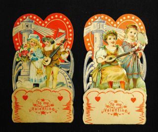 Victorian Assorted Valentine Cards,  Pop - Up,  Printed In Germany