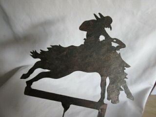 Vintage Bucking Bronco Cowboy On Horse Metal Folk Art Pendulum Fence Rider