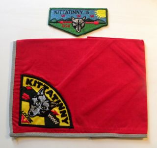 Oa Order Of The Arrow Kittatinny Lodge 5 Neckerchief & Flap,  Hawk Mtn Council