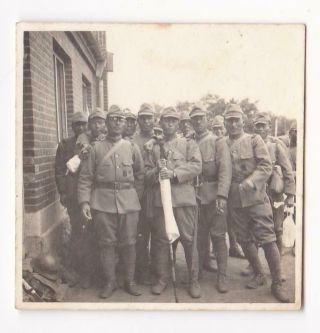Wwii Photo Japanese Soldiers Flag Sword China 1930s