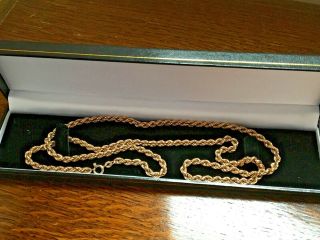 Vintage 1980s 9ct Italian Solid Gold 28” Rope Chain Necklace - 17.  8g