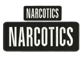 Narcotics Embroidery Patches4 X 10 " And 2x5 Hook On Back