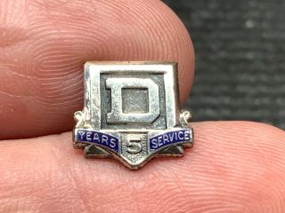 Square D Electricbeautiful Vintage Sterling Silver 5 Years Of Service Award Pin.