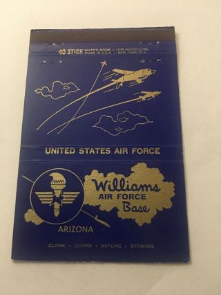 Vintage Matchbook Cover Matchcover Williams Air Force Base Arizona Az