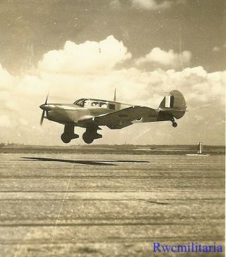 Org.  Photo: British Raf Percival Proctor Trainer Plane Landing On Airfield